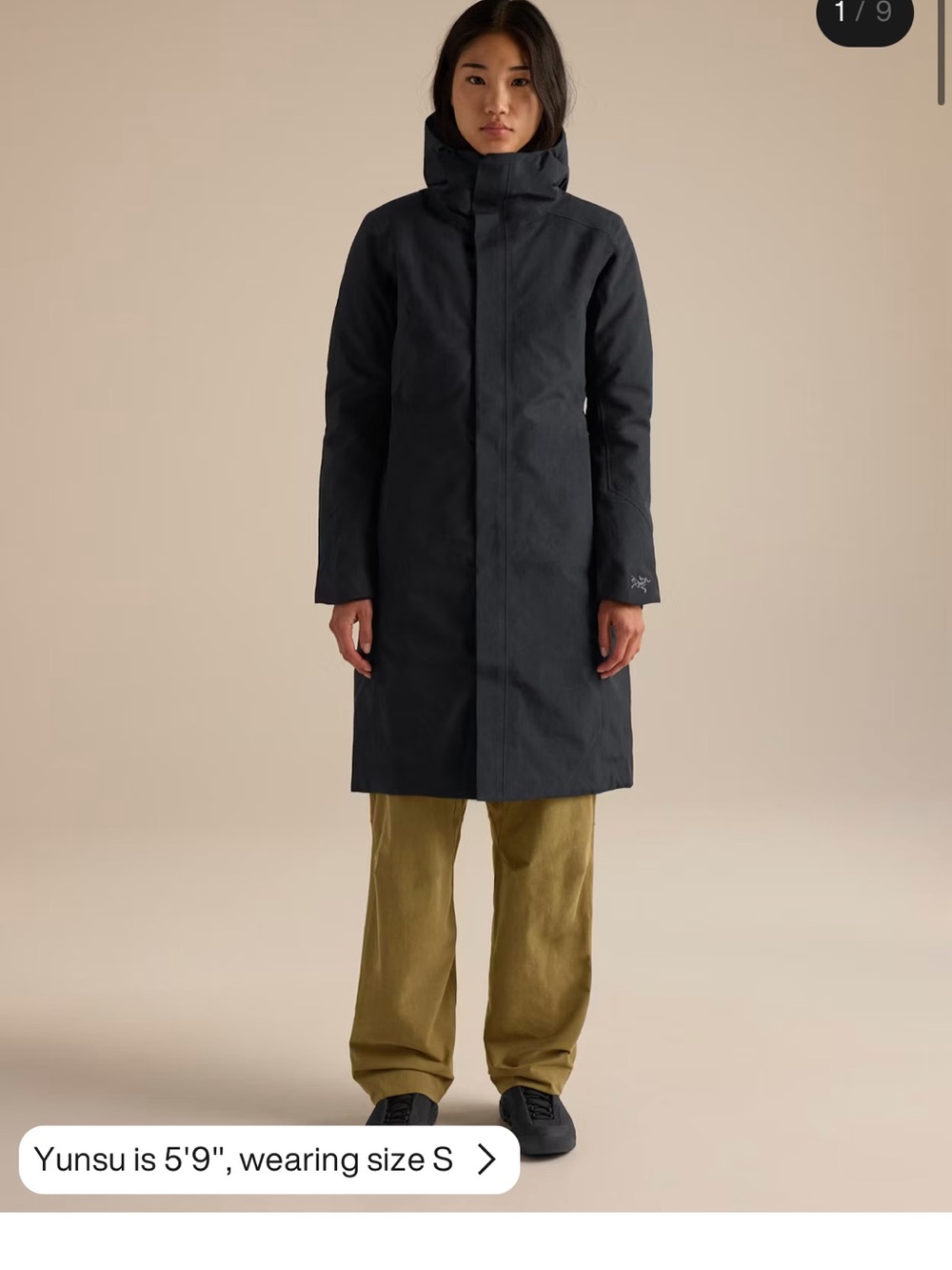 Arc'teryx Women's Black Long Hooded Raincoat